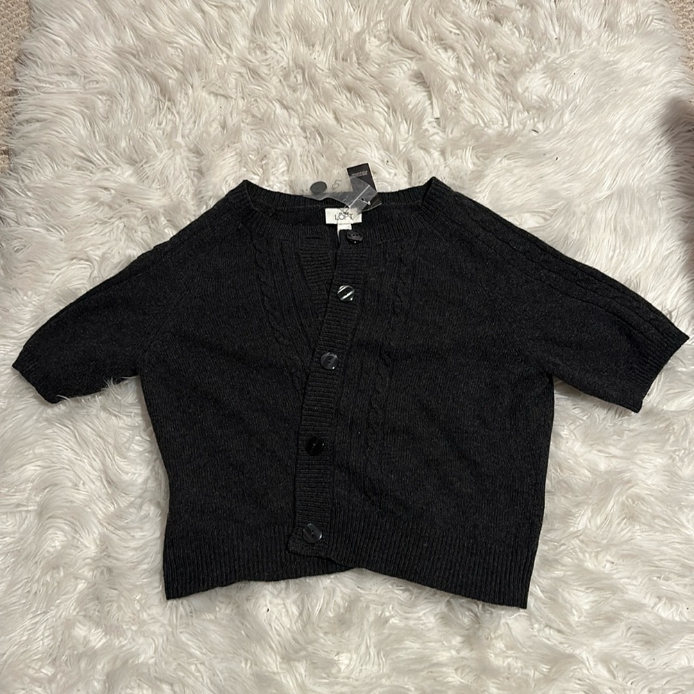 Black XL Ann Taylor LOFT Cropped Cardigan